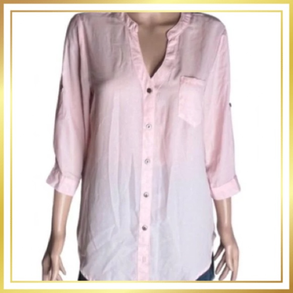 NWT! BONGO Women’s Size Large Light Pink with Small White dots Dress Top